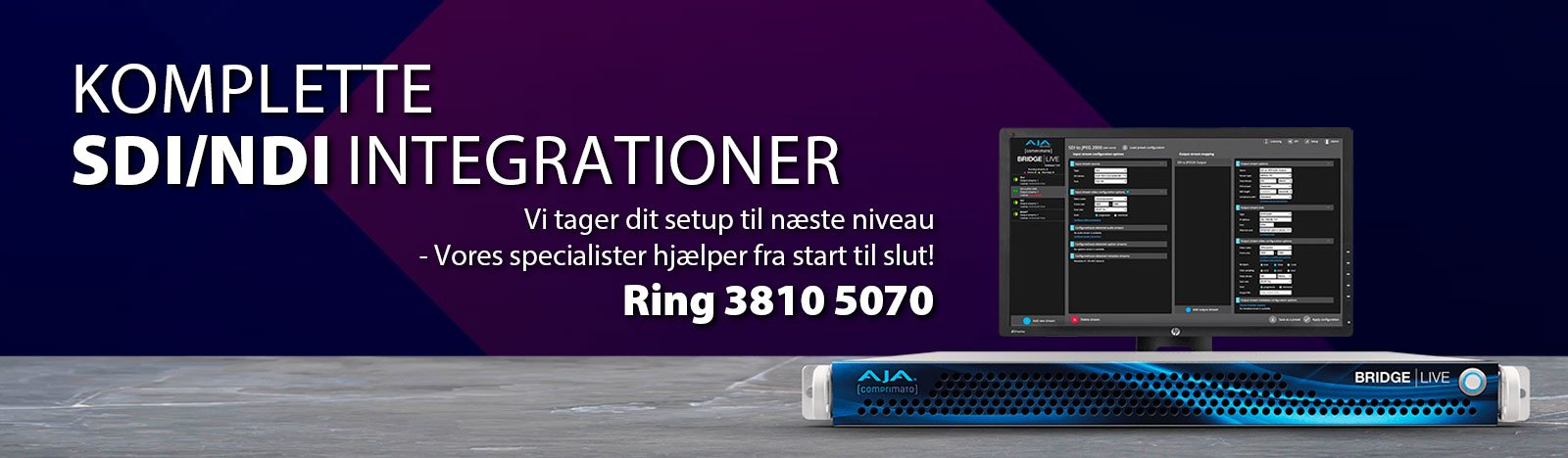 Stjernholm & Co tilbyder komplette SDI og NDI integrationer som AJA - Få professionel rådgivning og hjælp 