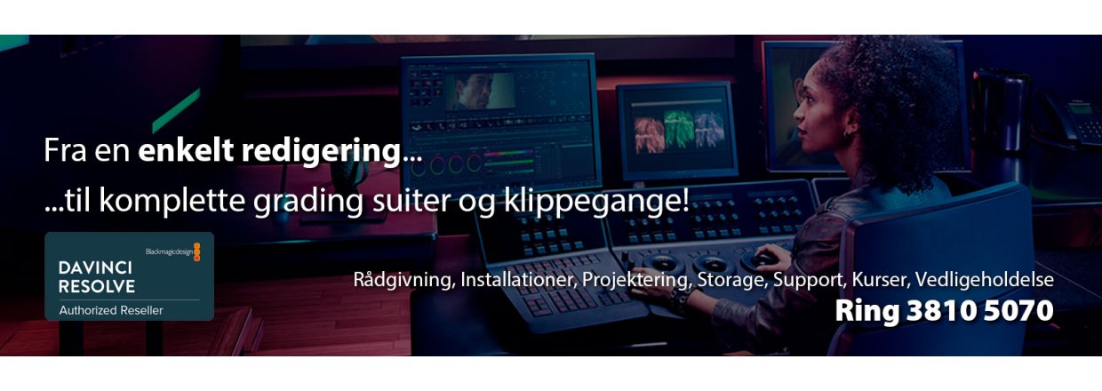 Vi er eksperter i post produktion - få hjælp til alt fra enkelt redigering til komplette klippegange.