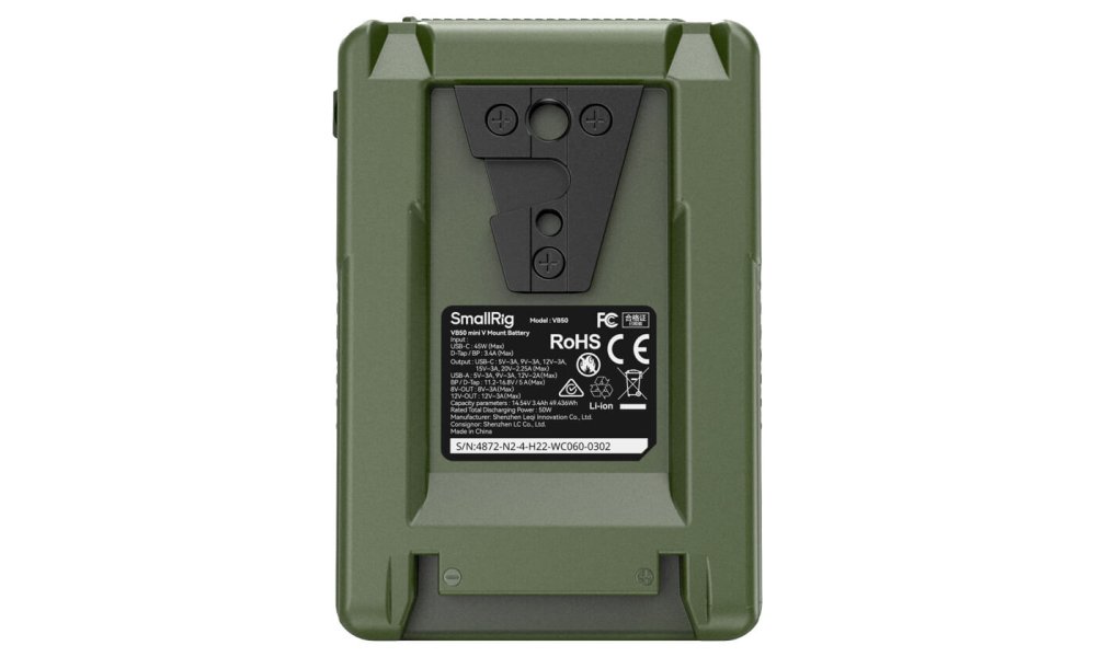 SmallRig 4872 Mini V-Mount Battery 50Wh (VB50, Green)