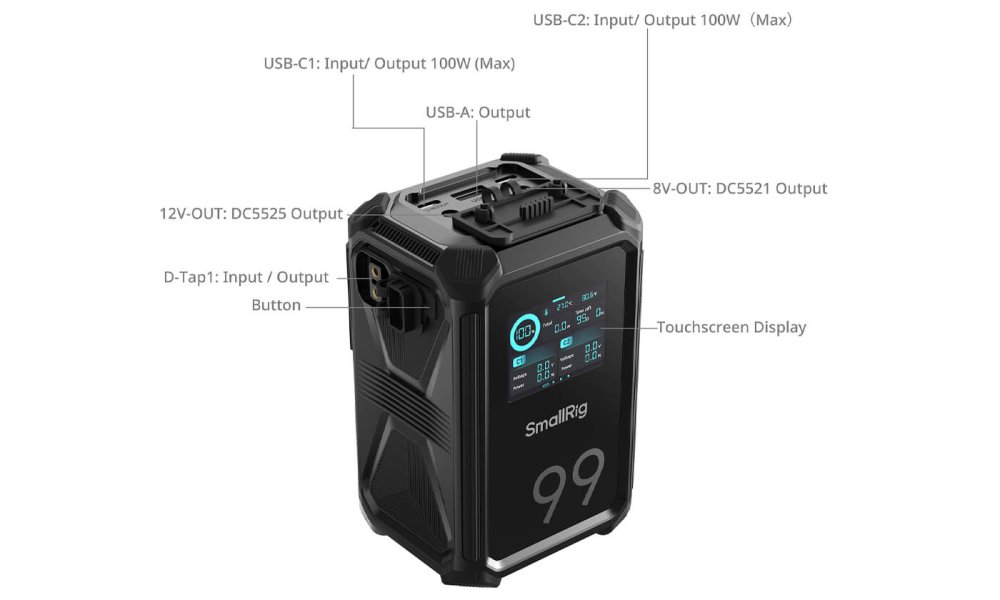 SmallRig 4984 X-Touch Smart Triple-Proof X99 Battery (99Wh, V-Mount)