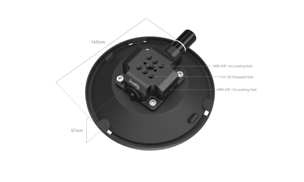 SmallRig 4114 Suction Cup 6" with camera mount