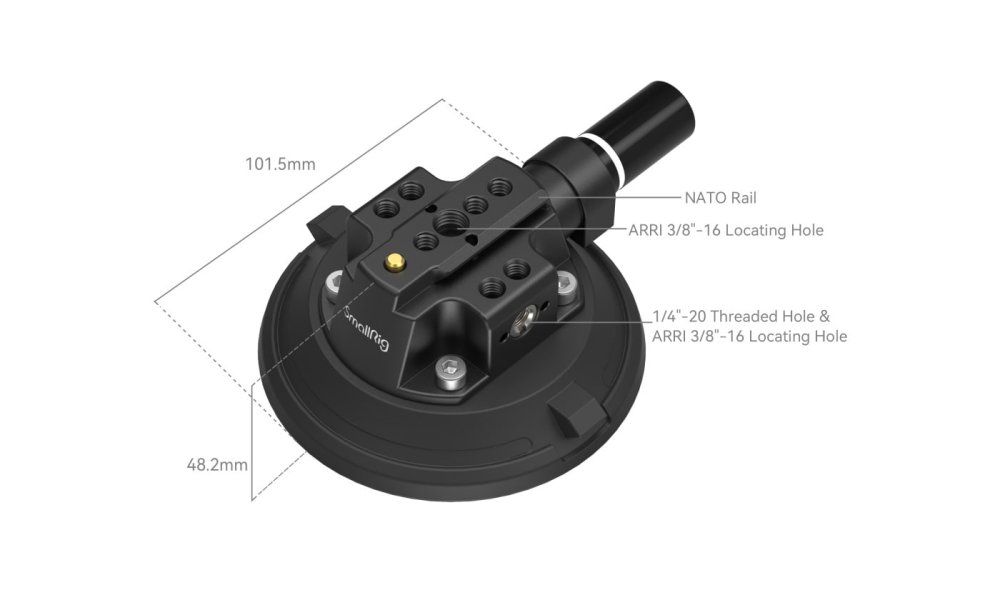 SmallRig 4122 Suction Cup 4" with camera mount