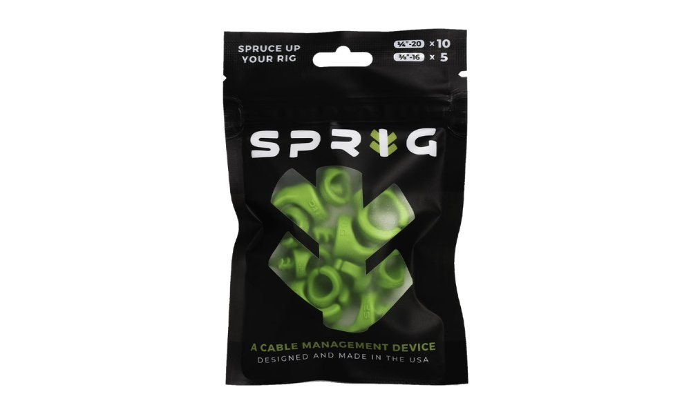 Sprig Kabelstyringsenhed til 1/4"-20 &amp; 3/8"-16 gevindhuller (Value Pack, vlg farve)