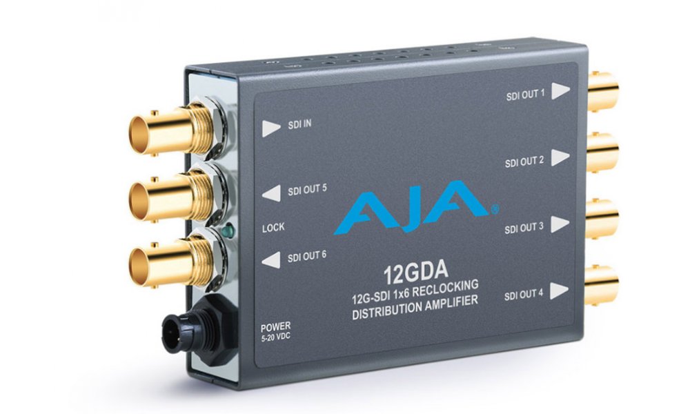 AJA 12GDA - 12G-SDI Distribution 1:6 Reclocking Distribution Amplifier