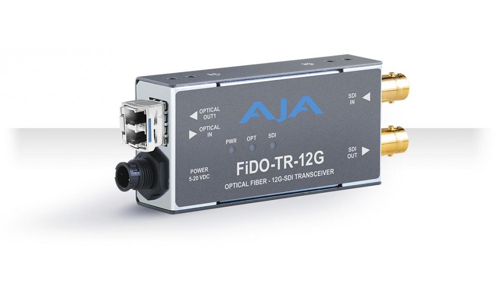 AJA FiDO-TR-12G - Bidirectional 12G-SDI (12G-SDI to Fiber + Fiber to 12G-SDI) single-mode