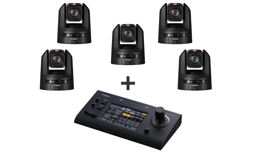 Canon CR-N100 PTZ (5-pak) + RC-IP100 Controller Bundle