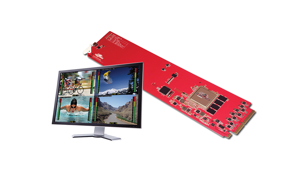 Decimator MC-DMON-QUAD: openGear 4 Channel Multi-viewer with SDI outputs for 3G/HD/SD