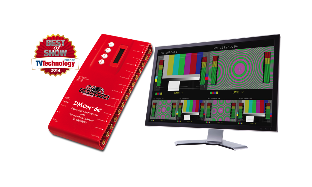 Decimator DMON-6S 6 kanals 3GSDI  multiviewer med HDMI & SDI Outputs