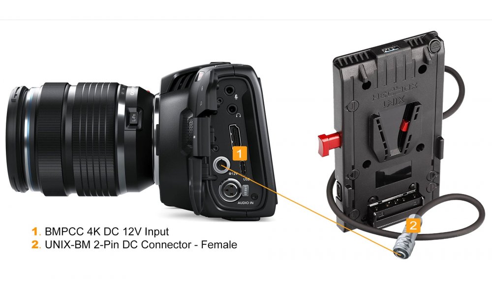 Hedbox UNIX-BM V-Mount Battery Plate for BMPCC 4K/6K