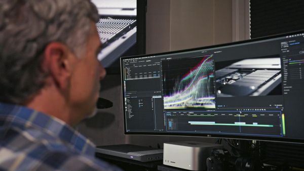 Editor using Pro Data with his Apple Mac Studio computer
