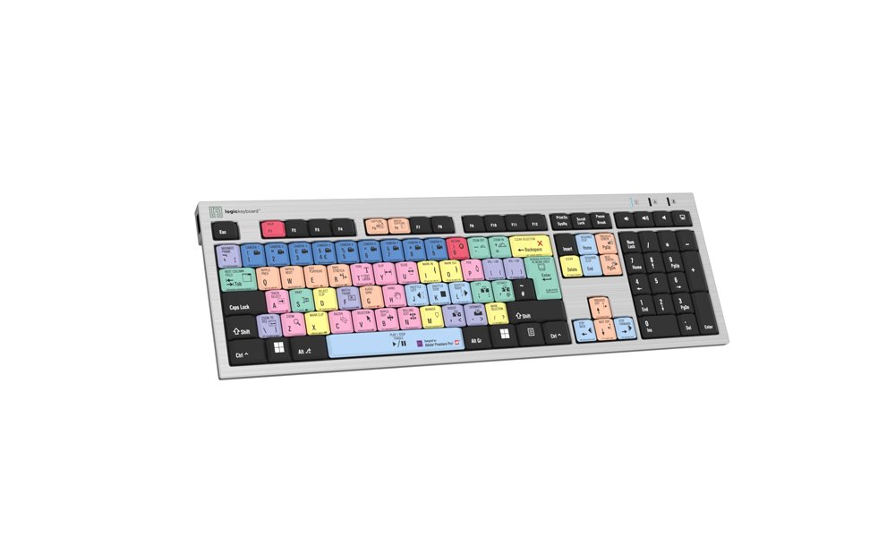 LogicKeyboard for Premiere Pro CC - PC Silver Slim Line Keyboard (UK)