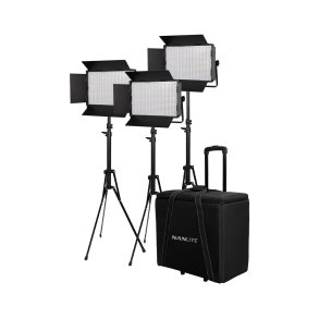 NanLite 1200CSA 3 light kit w/Trolley Case & Light stands