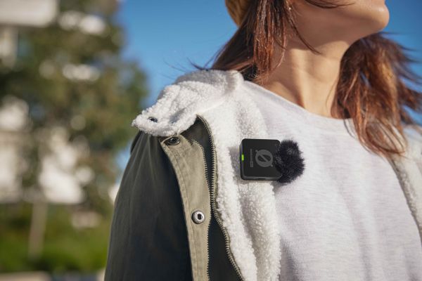 RDE Wireless Pro clipped on to a person