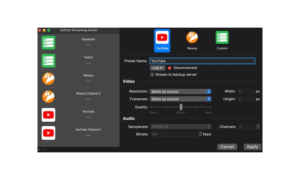 Softron Streaming Pack (for MovieRecorder or MovieRecorder Express)