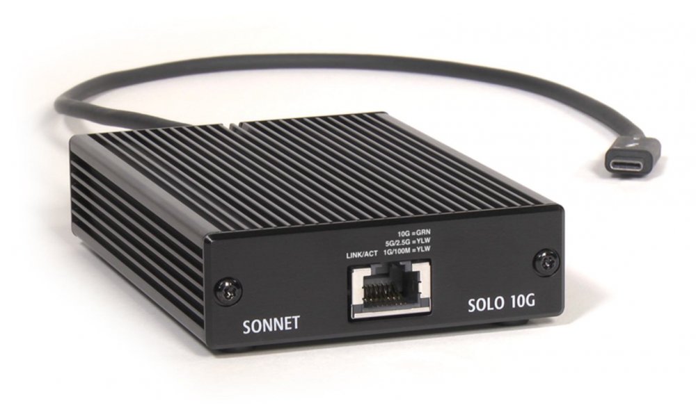 Sonnet Solo 10G Thunderbolt 3 til 10Gb Base-T Ethernet Adapter