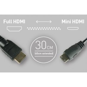 Atomos coiled mini HDMI to full HDMI cable (30-45cm)