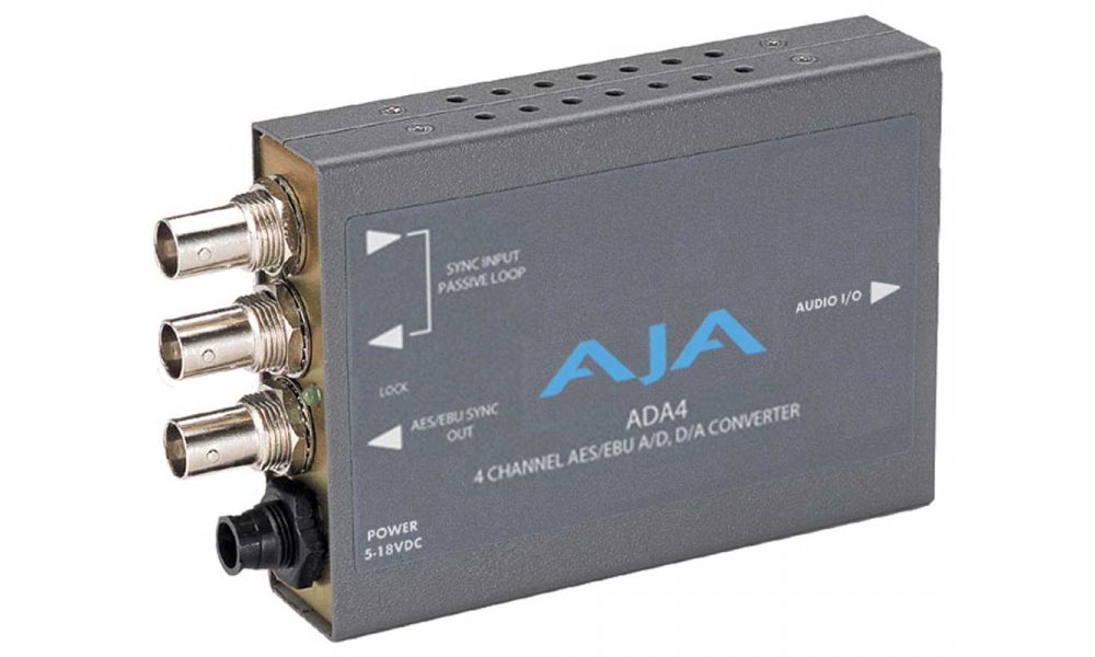 AJA ADA4 - Bidirectional 4-channel audio A/D and D/A converter